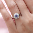Tansanit und Zirkon-Ring, 925 Silber platiniert  ca. 0,90 ct image number 2