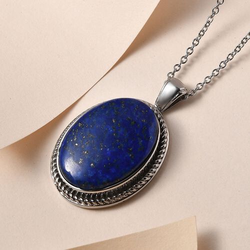 Lapislazuli Schmuckset  Edelstahl ca. 23,56 ct. image number 1