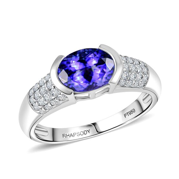 RHAPSODY AAAA Tansanit und VS Diamant Ring in 950 Platin - 2,53 ct. image number 3