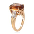 Madira Citrine und Zirkon Solitär Ring 925 Silber 585 Vergoldet image number 4