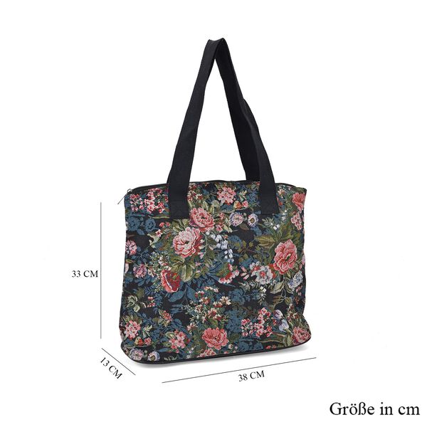 Blumen-Tragetasche aus weichem Polyester mit Rei&szlig;verschluss,  38x13x33 cm image number 7