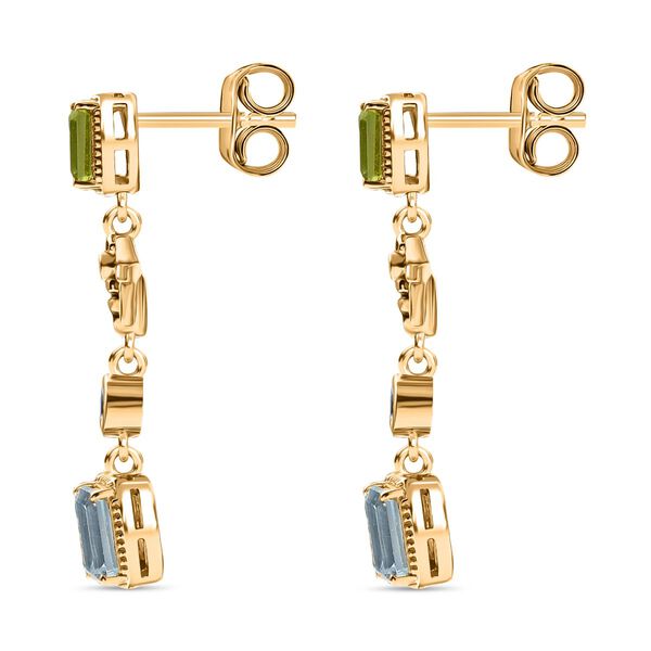 GP Trionfo Kollektion - Himmelblaue Topas, Peridot, Zirkon und blaue Saphir Ohrringe - 4,26 ct. image number 5