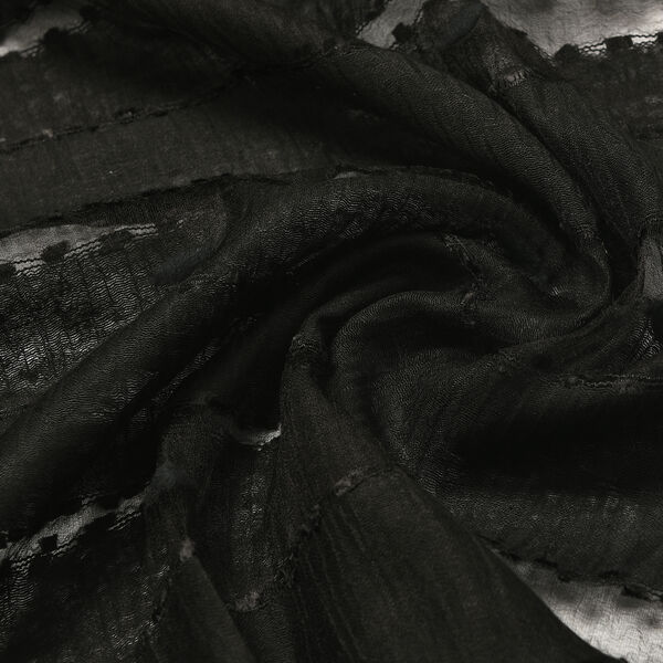 Modal-Seide-Schal, Streifendesign, 175x60 cm, Schwarz image number 6