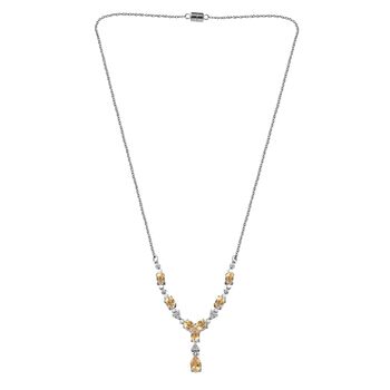 Citrin Halskette ca. 45 cm Edelstahl ca. 4.51 ct