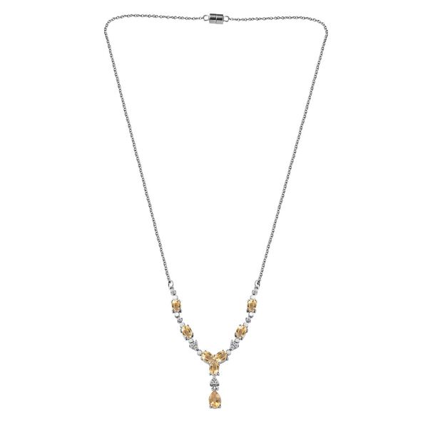 Citrin Halskette ca. 45 cm Edelstahl ca. 4.51 ct image number 4