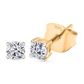 LUXURIANT DIAMOND - Lab Grown Diamant SI-GH Ohrringe 925 Silber 750 Gelb Vergoldet ca. 0.25 ct