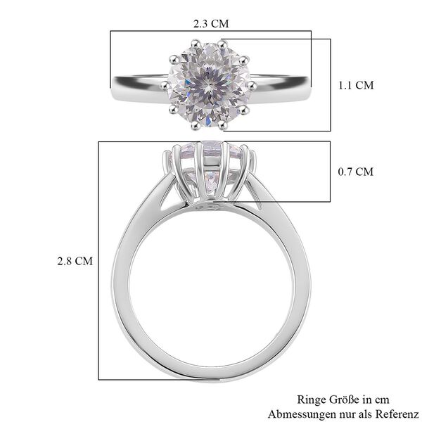 Moissanit Ring 925 Silber rhodiniert (Größe 21.00) ca. 2,57 ct image number 5