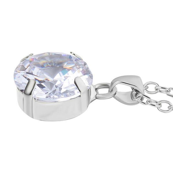 3er Set - Wei&szlig;er Kristall Armband, Ohrringe und Anh&auml;nger mit Kette, Reiner Edelstahl, Messing, silberfarben image number 6