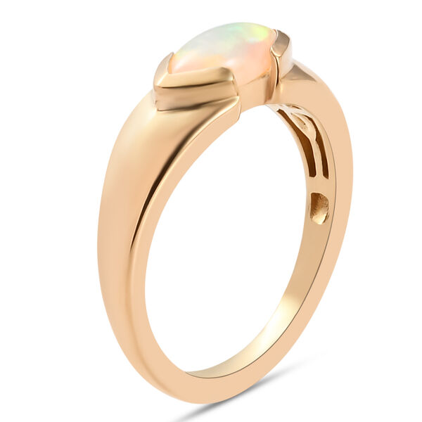 Natürlicher Äthiopischer Opal Ring 925 Silber vergoldet  ca. 0,49 ct image number 5