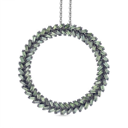 LUXURIANT DIAMOND - Lab Grown Gr&uuml;ner Diamant VS-EF SGL zertifiziert Schmuckset ca. 50 cm 925 Silber rhodiniert ca. 1,00 ct.