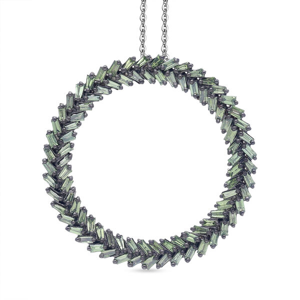 LUXURIANT SGL zertifizierter VS-EF Labor gr&uuml;ner Diamant Anh&auml;nger mit 50cm Kette - 1 ct. image number 0