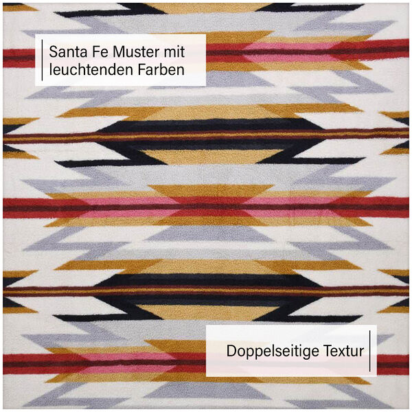 Wolkenweiche Sherpa-Decke mit Santa Fe-Muster, Beige und braun image number 7