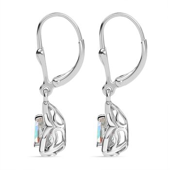 D'Joy Merkur mystischer Topas, Wei&szlig;er Zirkon Ohrringe 925 Silber rhodiniert ca. 2.20 ct