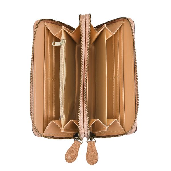 Kork Brieftasche mit RFID Schutz, Mandala Muster, Gr&ouml;&szlig;e 19x4x10 cm, Khaki image number 5