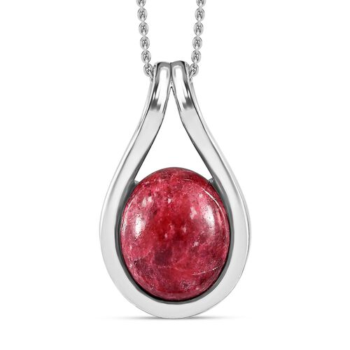 AA Norwegischer Thulit Anhänger mit Kette, 925 Silber platiniert, ca. 4.27 ct image number 0