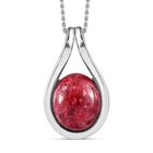 AA Norwegischer Thulit Anhänger mit Kette, 925 Silber platiniert, ca. 4.27 ct