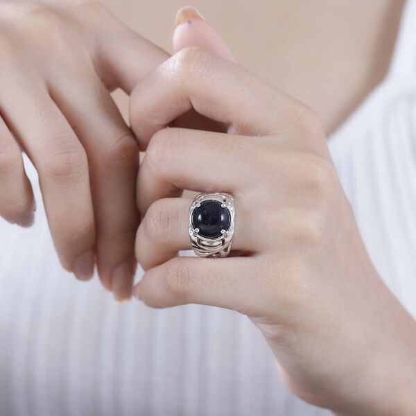 Blauer Sandstein Ring Messing (Größe 17.00) ca. 9,61 ct image number 3