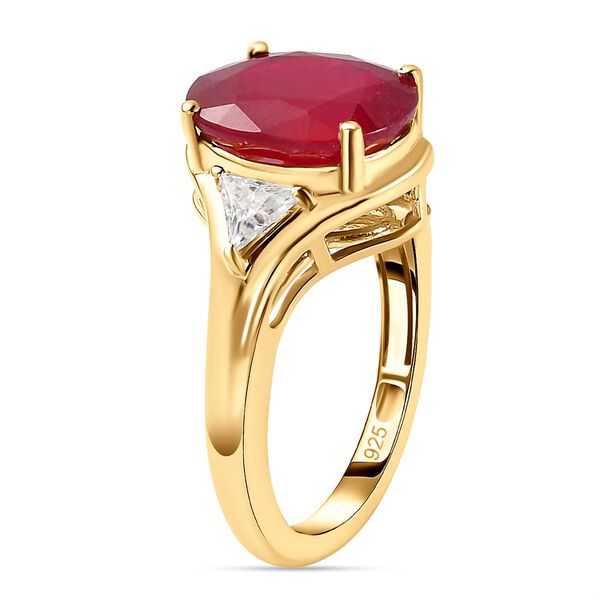 Afrikanischer Rubin und Moissanit-Ring - 7,14 ct. image number 5
