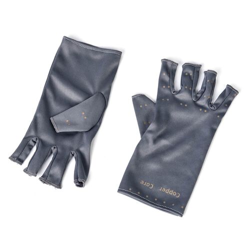 Kupfer-Kompressionsset: Fuß-, Handschuh- und Wadenmanschetten In Grau image number 1