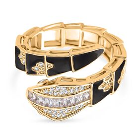 Weißer Zirkonia Ring Nickelfreies Messing emailliert (Größe 17.00)