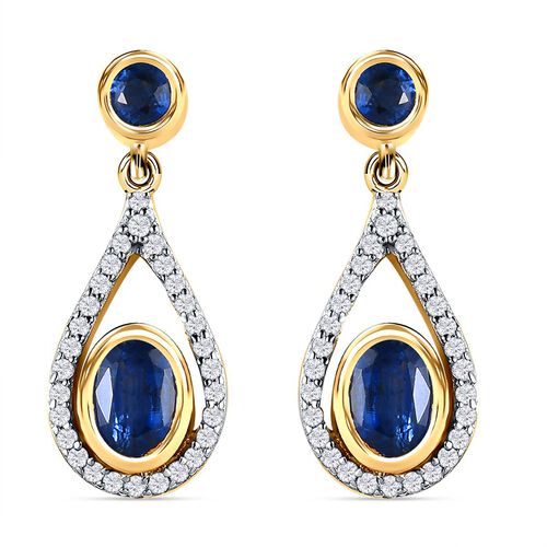 Kaschmir Kyanit und Zirkon-Ohrhänger - 3,38 ct. image number 0