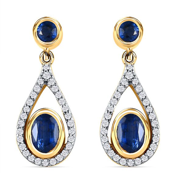 Kaschmir Kyanit und Zirkon-Ohrh&auml;nger - 3,38 ct.