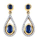 Kaschmir Kyanit-Ohrringe, 925 Silber vergoldet ca. 3.38 ct