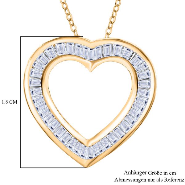 LUXURIANT SI-GH Labor Diamant Anhänger mit 50cm Kette, 925 Silber 750 Gelbgold Vermeil - 0,50 ct. image number 6