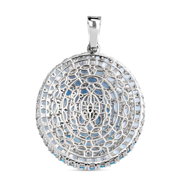 Himmelblauer Topas Anh&auml;nger, 925 Silber platiniert ca. 22.61 ct image number 5