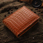 Geldbörse aus echtem Leder mit RFID Schutz und Kroko-Prägung, Kirschfarben image number 1