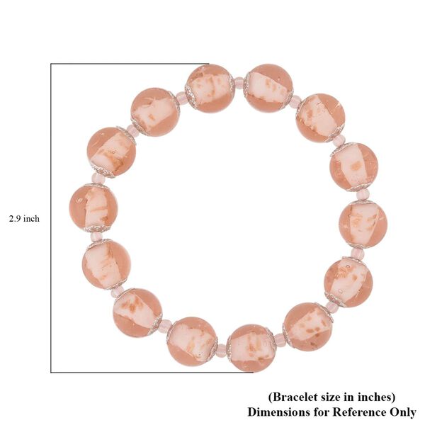 Rosa Armband im Murano-Stil, 16,5 cm image number 3