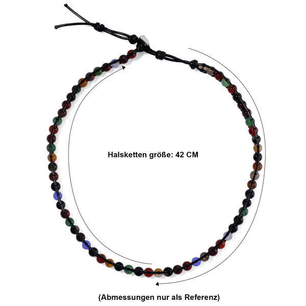 Flexible mehrfarbige Achat Halskette - 80 ct. image number 7