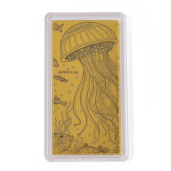 999er Gold-Barren mit Quallenmotiv image number 4