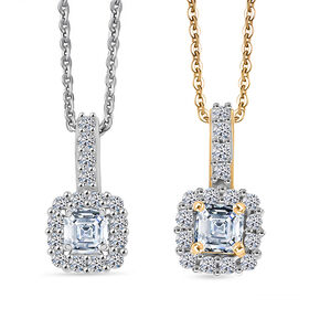 LUXURIANT 2er-Set SI-GH Labor Diamant Anh&auml;nger mit 45cm Kette