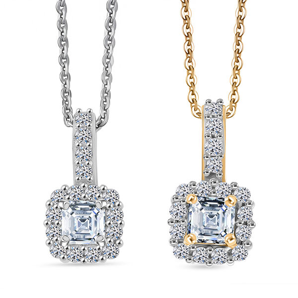 LUXURIANT 2er-Set SI-GH Labor Diamant Anh&auml;nger mit 45cm Kette image number 0