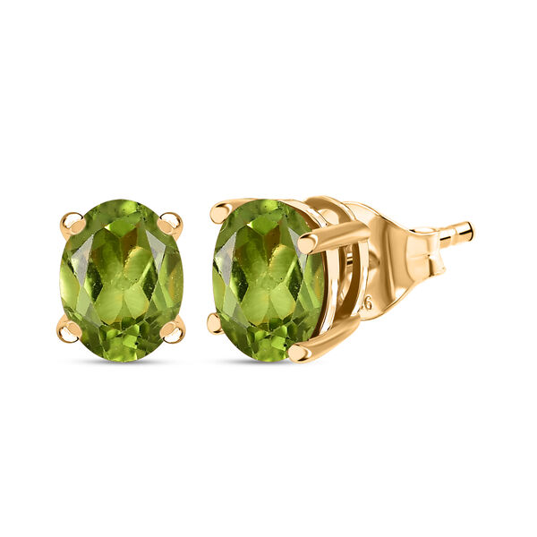 D'Joy Peridot Ohrringe 925 Silber 750 Gelb Vergoldet ca. 2,43 ct. image number 0