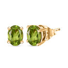 D'Joy Peridot Ohrringe 925 Silber 750 Gelb Vergoldet ca. 2,43 ct.