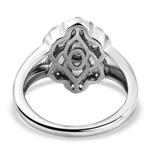 Alexandrit und Zirkon Ring 925 Silber platiniert  ca. 1,42 ct image number 6