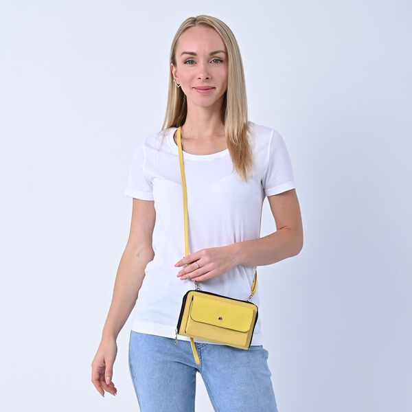 2er Set - Crossbody Tasche und Powerbank mit 4000mAh, Gelb image number 1