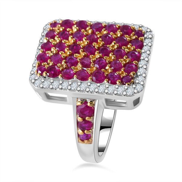 AA nat&uuml;rlicher Mosambik Rubin  und Zirkon-Ring - 2,45 ct. image number 2