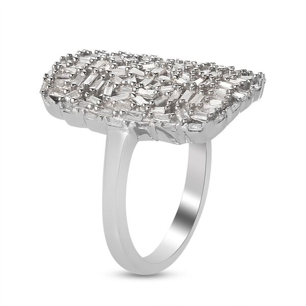 Diamant Cluster Ring 925 Silber Platin-Überzug image number 6