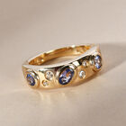 Tansanit Ring 925 Silber Gelbgold Vermeil  ca. 0,73 ct image number 1
