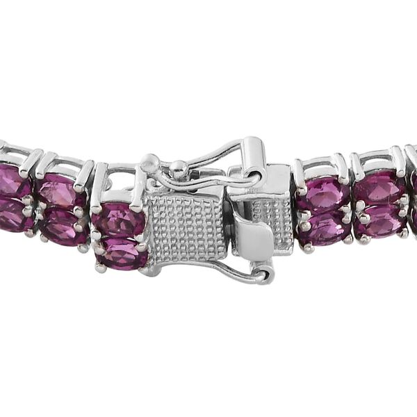 EON Rhodolith Granat und Zirkon-Uhr, 19 cm, 925 Silber platiniert, 16,52 ct. image number 3