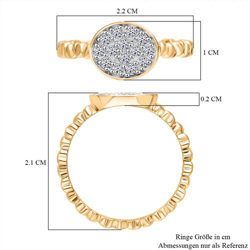 LUXURIANT DIAMOND- SI-GH Labor Diamant Ring, 925 Silber 750 Gelbgold Vermeil - 0,35 ct. image number 5