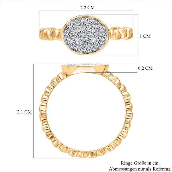 LUXURIANT SI-GH Labor Diamant Ring, 925 Silber 750 Gelbgold Vermeil - 0,35 ct. image number 5