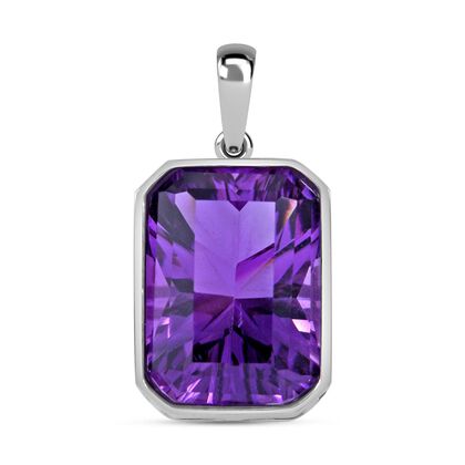 Afrikanischer Amethyst Anh&auml;nger mit Kette, 925 Silber rhodiniert, ca. 15.76 ct