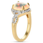 Äthiopischer Opal und Zirkon Halo Ring 925 Silber Gelbgold Vermeil image number 4