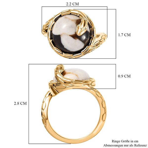 Der Schimmer der Natur - Erdnuss Holz Jaspis Ring, Messing (Größe 17.00) ca. 5.13 ct image number 7