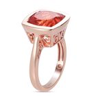 Padparasha Triplett Quarz Solitär Ring 925 Silber Rose Gold-Überzug image number 4