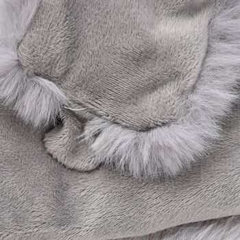 Superweicher Kunstfell-Schal mit 3 Magneten, Hellgrau